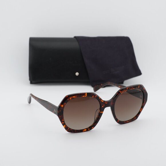 Rag & Bone RNB1078/S 0086 HA Geometric Sunglasses - Havana/Brown - Picture 6 of 9